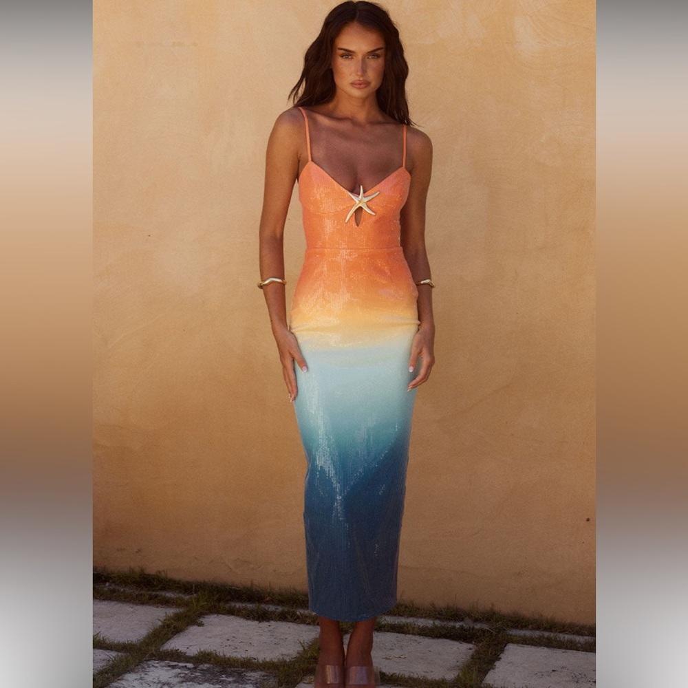 RUNAWAY THE LABEL BENITO MIDI DRESS - OMBRE
